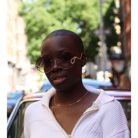 Large OVERSIZED Round Diamond Rhinestone Jeweled Women's Blue Pink Sunglasses - Picture 5 of 8